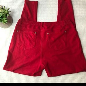 Red stretch legging pants